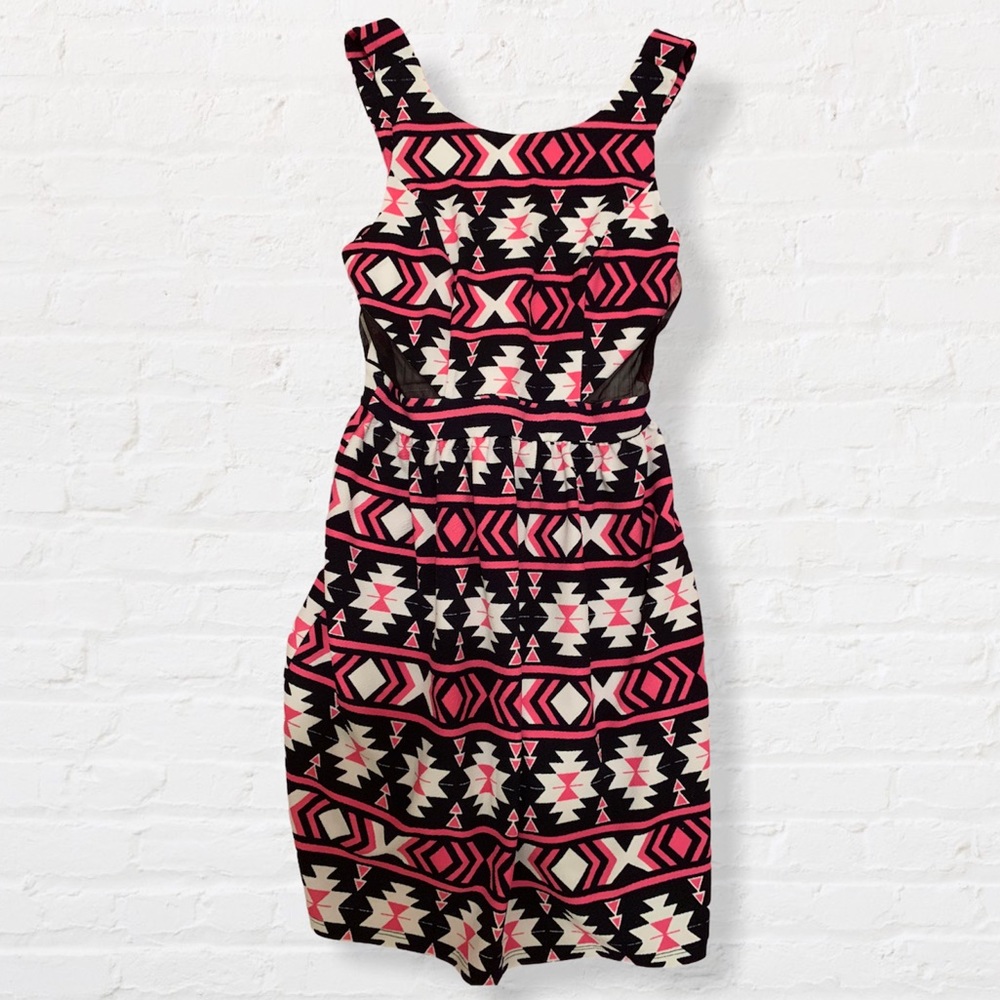 geometric print midi dress